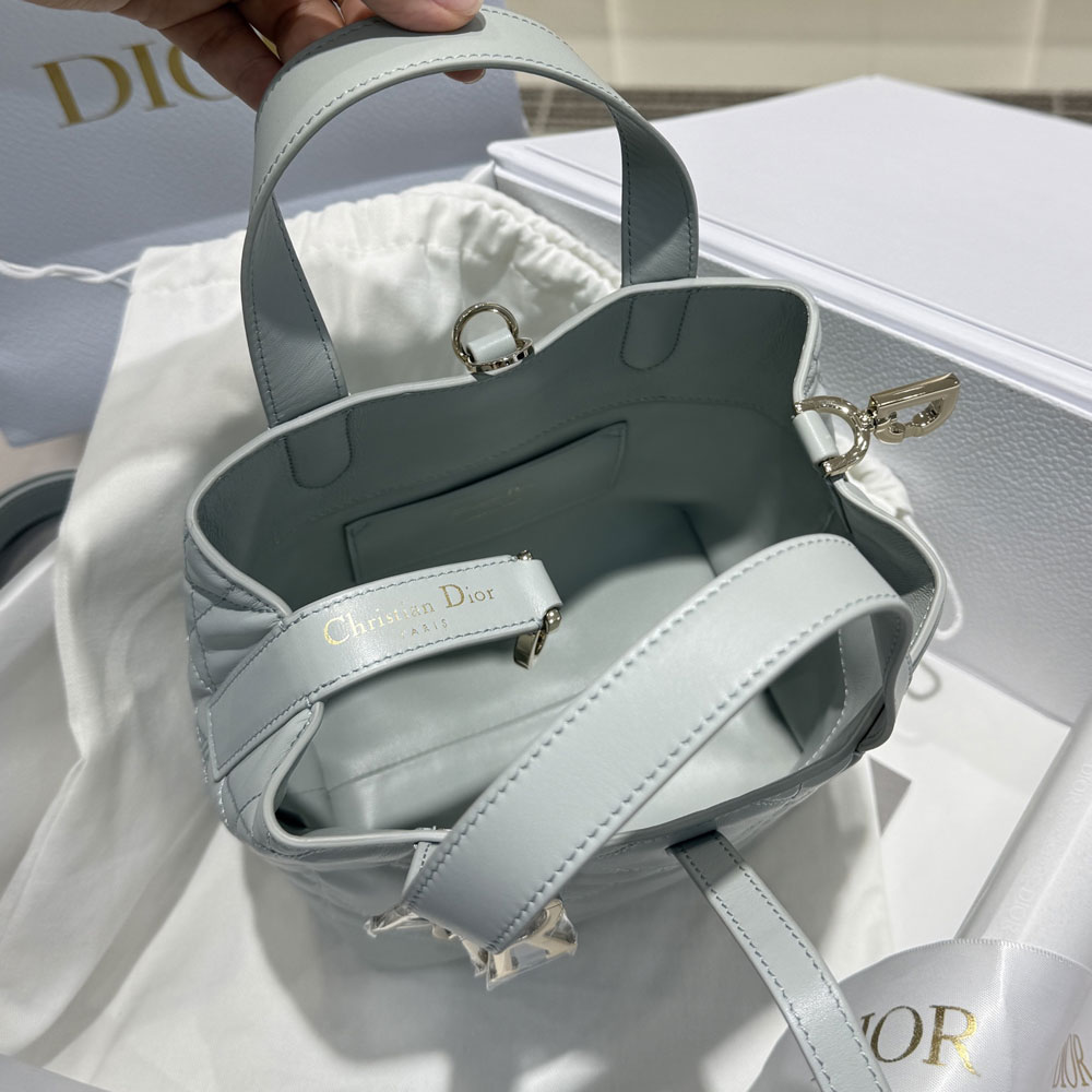 Small Dior Toujours Vertical Tote Bag Ice Blue M2835PSNW M39Z: Image 5