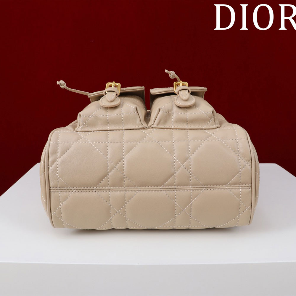 Medium Dior Caro Backpack Powder Beige Macrocannage Lambskin M6301UNOZ M51U: Image 4