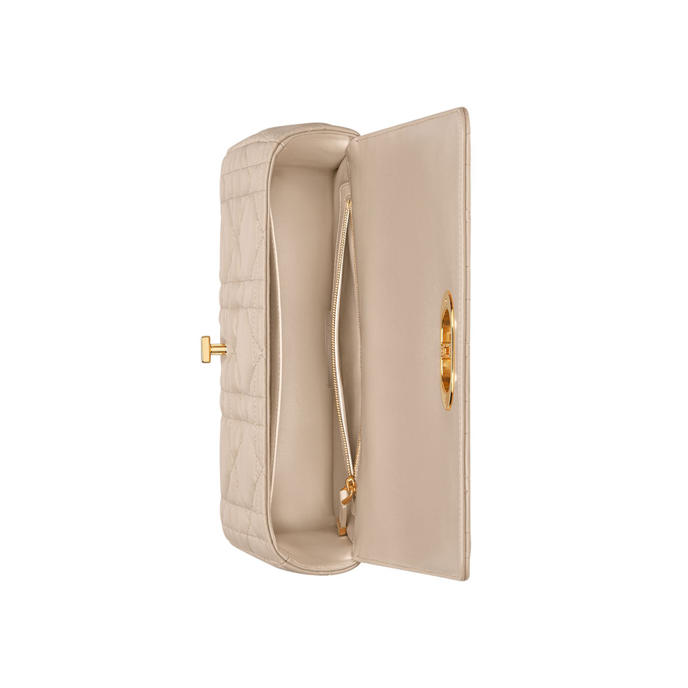 Medium Soft Dior Caro Bag Powder Beige Macrocannage Lambskin M9253UHPA M51U: Image 3