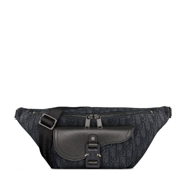Saddle Belt Bag Black Dior Oblique Jacquard 1ADBO084YKS H03E