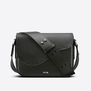 Dior Mini Saddle Messenger Bag Black Grained Calfskin 1ADME130YMJ H00N