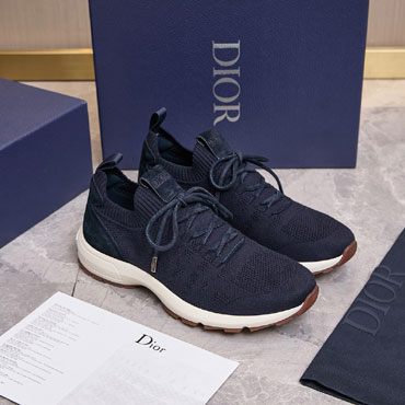 Dior B80 Lounge Sneaker Navy Blue Cannage Cashmere 3SN333AAS H535