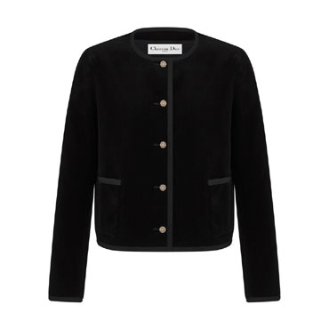 Dior Cropped Jacket Black Cotton Velvet 611V58A3312 X9000