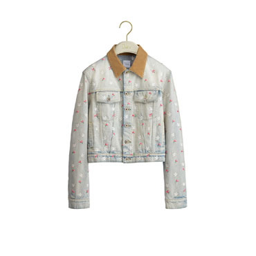 Dioramour Embroidered Jacket Light Blue Cotton Denim 622V80V3218 X5010