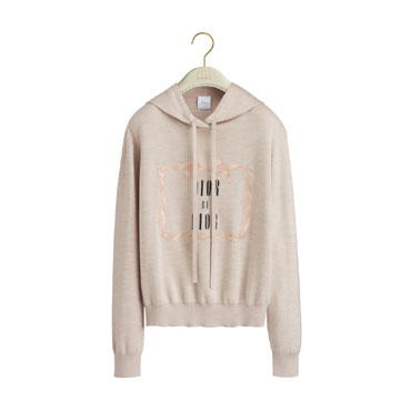 Dior Book Cover Hooded Sweatshirt Beige Black Cashmere Silk Blend 624S38E1097 X1200