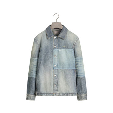 Dior Overshirt with Patchwork Effect Blue Cotton Twill 683D586A3052 C525