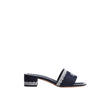 Dior Dentelle Heeled Slide Blue KCO530OCC S32N
