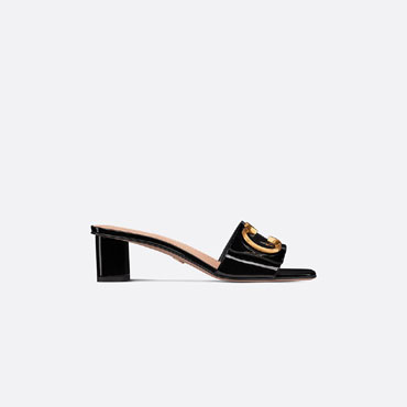 Cest Dior Heeled Slide Black Patent Calfskin KCQ889VNI S900