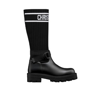 Dior D-Major Boot Black Calfskin with Technical Knit KCT267LKC S20X