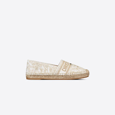 Dior Granville Espadrille Gold Cotton Embroidered KDB585JHL S67W