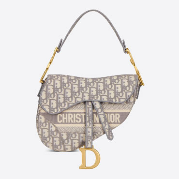 Saddle Bag Gray Dior Oblique Embroidery M0446CRIW M932