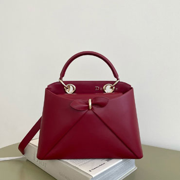 Small Dior Cigale Bag in Burgundy Calfskin Leather M0737OHJU M42R