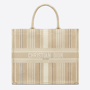 Dior Book Tote Beige Stripes Embroidery M1286ZJAT M925