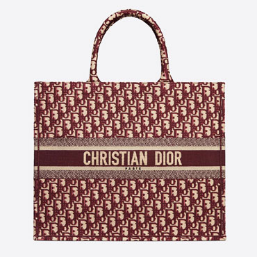 Dior Book Tote Burgundy Oblique Embroidery M1286ZRIW M974