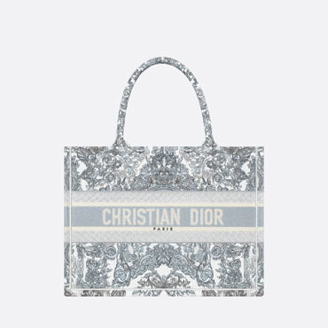 Medium Dior Book Tote Blue Dior Stella Baroque Embroidery M1296ZETP M928