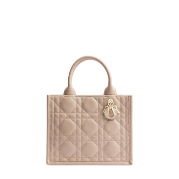 Small Dior Book Tote Powder Beige Macrocannage Calfskin M1325OWHP M51U