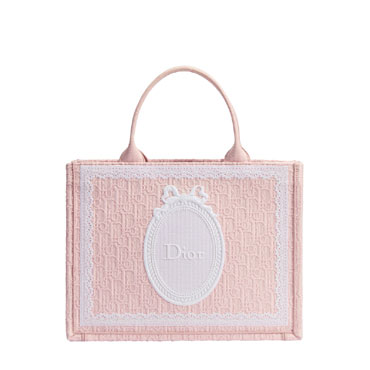 Medium Dior Book Tote with Strap Rose Soupir Dior Oblique M1354PEHS M19I