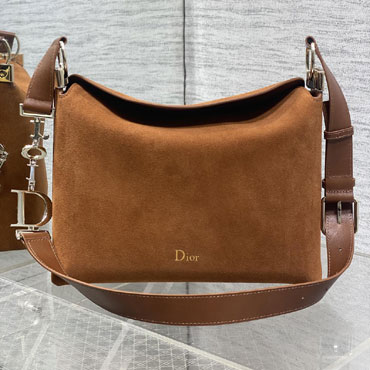 Medium Diorly Bag Golden Saddle Suede Calfskin M1412PHJX M44M