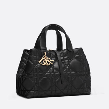 Medium Dior Toujours Bag Black Macrocannage Calfskin M2821OSHJ M900