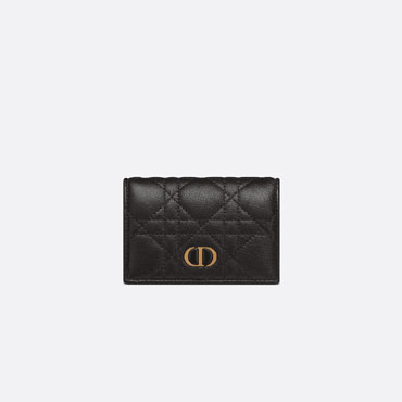 Dior Caro XS Wallet Black Supple Cannage Calfskin S5132UWHC M900