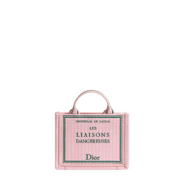 Mini Dior Book Tote with Strap Pink and Green Book Cover S5584PEHO M19I