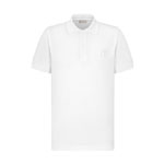 Dior CD Icon Polo Shirt White Cotton Pique 013J800A0373 C080
