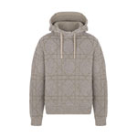 Dior Cannage Hooded Sweatshirt Beige Cotton Wool Blend Knit 613M612A3017 C181