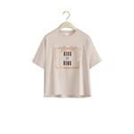 Dior Book Cover Oversized Cropped T-Shirt Beige Black Cotton Jersey 623T12A4286 X6819