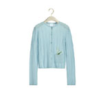 Dior Fitted Cardigan Blue Cotton Blend Crochet 624G03X5007 X5045