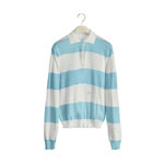 Dior Mariniere Long Sleeved Polo Shirt Blue and White Cotton Knit 624S11A7072 X5801