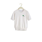 Dior Short Sleeved Fitted Sweater White Wool Knit 624S24A2103 X0100