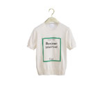 Dior Book Cover Short-Sleeved Sweater White and Green Silk Knit 624S24B6015 X0100