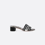 Dior Dway Heeled Slide Embroidered Cotton KCQ244KPY S15W