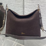 Medium Diorly Bag Chocolate Suede Calfskin M1412OHJX M66M