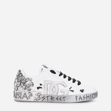 DG Printed calfskin nappa Portofino sneaker CS1951AQ4788B441