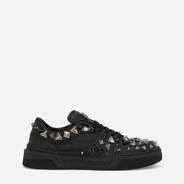 DG Calfskin nappa New Roma sneakers studs in Black CS2036AY8578B956