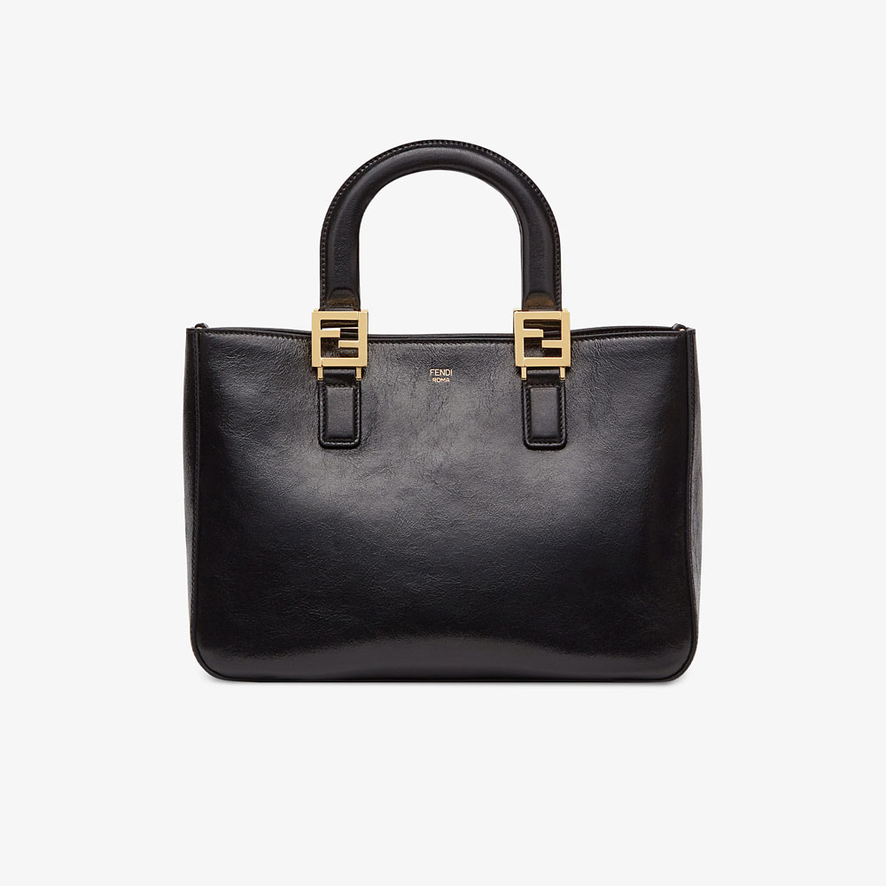 Fendi Ff Tote Small Black leather bag 8BH367 A9Y0 F0KUR: Image 1