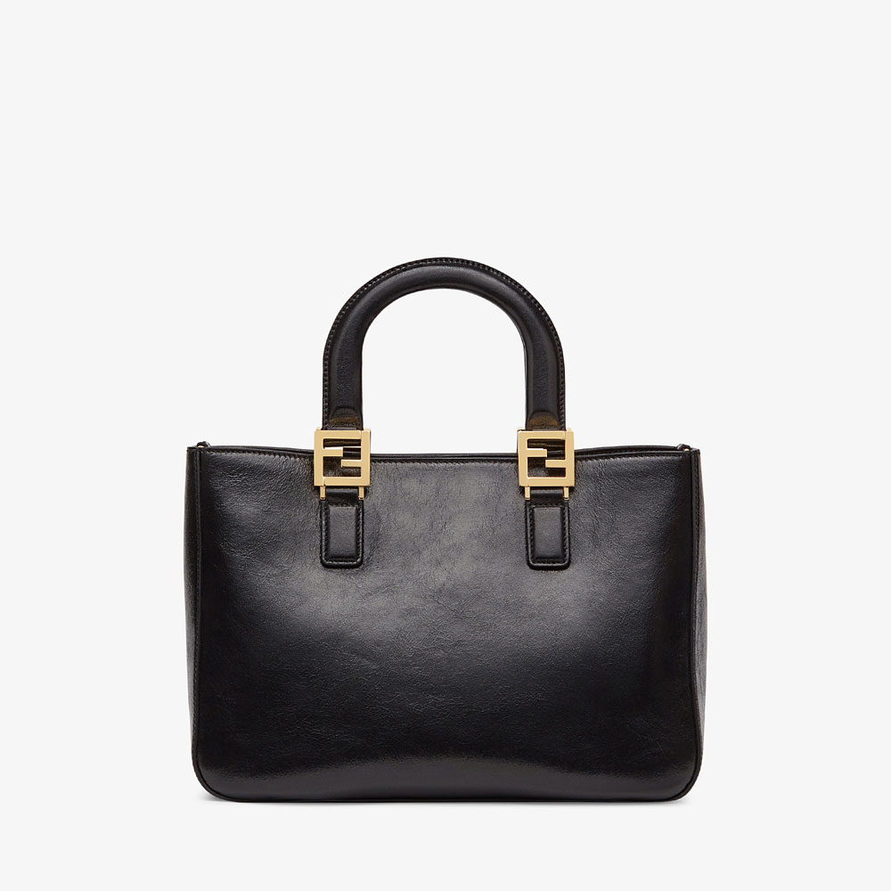 Fendi Ff Tote Small Black leather bag 8BH367 A9Y0 F0KUR: Image 3