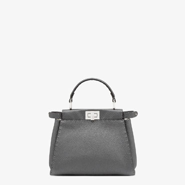 Fendi Peekaboo Mini Dark Grey Selleria Bag 8BN244 Q0J F0N9A