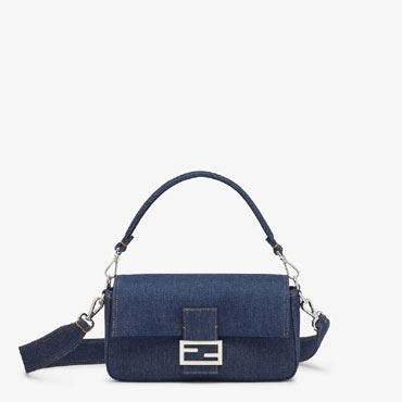 Fendi Baguette Re-Edition bag in blue denim 8BR600AL9WF0KR1