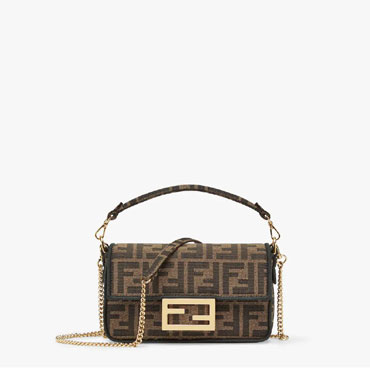 Fendi Mini Baguette Brown fabric bag 8BS017A6V5F17U4