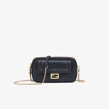 Fendi Easy 2 Baguette Black Leather Mini Bag 8BS044 A5DY F0KUR