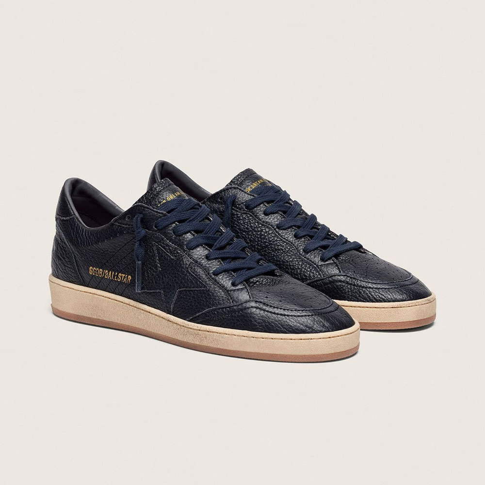 Golden Goose Ball Star In Navy-blue Leather GMF00117 F008888 50501: Image 1
