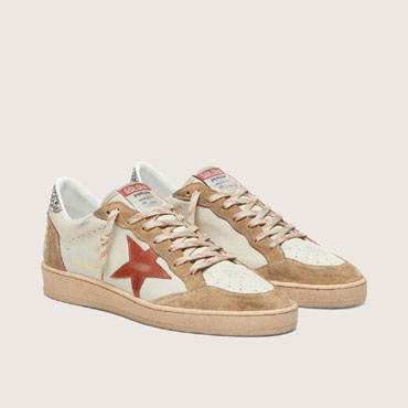 Golden Goose Ball Star In Cream Leather GWF00117 F008534 12491