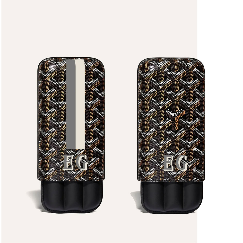 Custom Goyard Etui 3 Cigares Churchill MM Bin Eco in Black CHUBINMMLTY01CL01X: Image 1