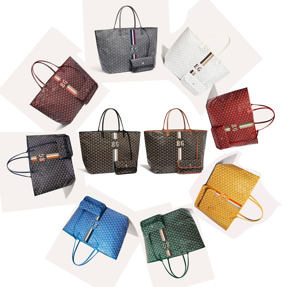 Custom Goyard Saint Louis GM Bag Initials Stripes: Image 1