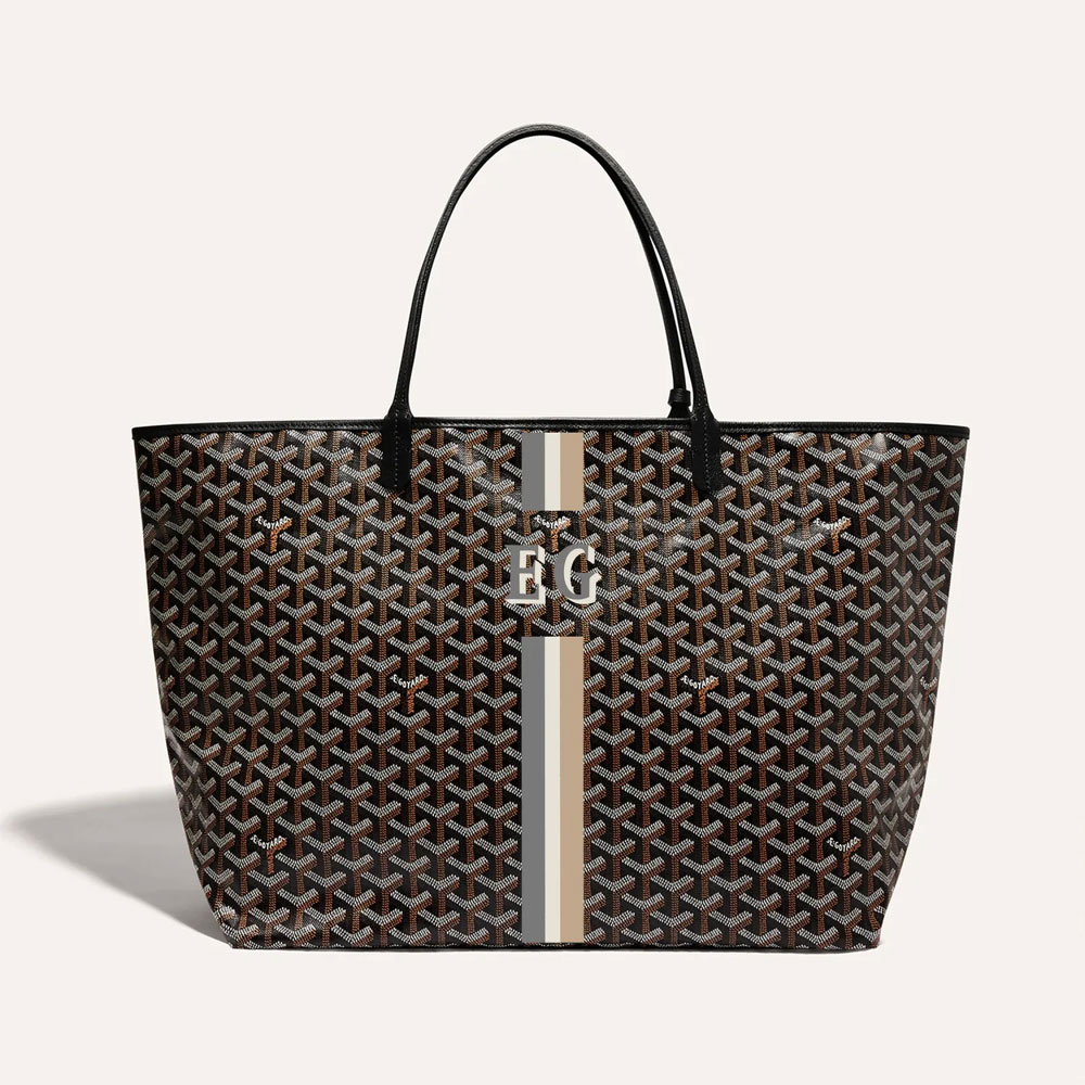 Custom Goyard Saint Louis GM Bag Initials Stripes: Image 2