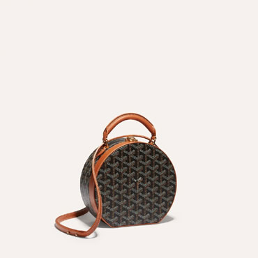Goyard The Alto Hatbox Trunk Bag in Black Tan ALTOC2PMLTY01CL03O