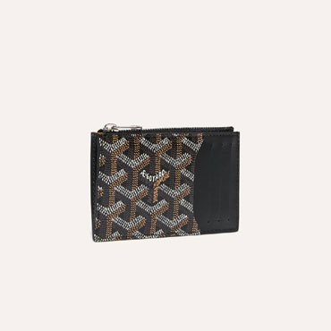 Goyard Bourbon Zipped Card Holder in Black BOURBOPMLTY01CL01P