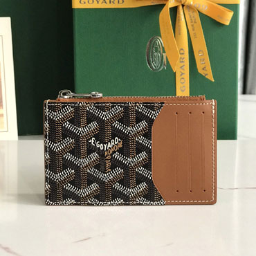 Goyard Bourbon Zipped Card Holder in Black Tan BOURBOPMLTY01CL03P